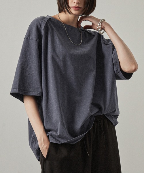 ALFRED スプーン　Tシャツセット Alfred Alex】ヴィンテージ加工ヨークスタッズ半袖Tシャツ（Tシャツ