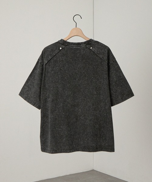 Alfred Alex（アルフレッドアレックス）の「【Alfred Alex】ヴィンテージ加工ヨークスタッズ半袖Tシャツ（Tシャツ/カットソー・メンズ・ワインレッド/ブルー/ブラック・M/L）」の7枚目の写真