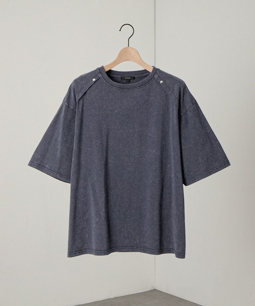 Alfred Alex（アルフレッドアレックス）の「【Alfred Alex】ヴィンテージ加工ヨークスタッズ半袖Tシャツ（Tシャツ/カットソー・メンズ・ワインレッド/ブルー/ブラック・M/L）」の12枚目の写真