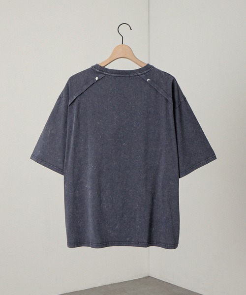 Alfred Alex（アルフレッドアレックス）の「【Alfred Alex】ヴィンテージ加工ヨークスタッズ半袖Tシャツ（Tシャツ/カットソー・メンズ・ワインレッド/ブルー/ブラック・M/L）」の13枚目の写真