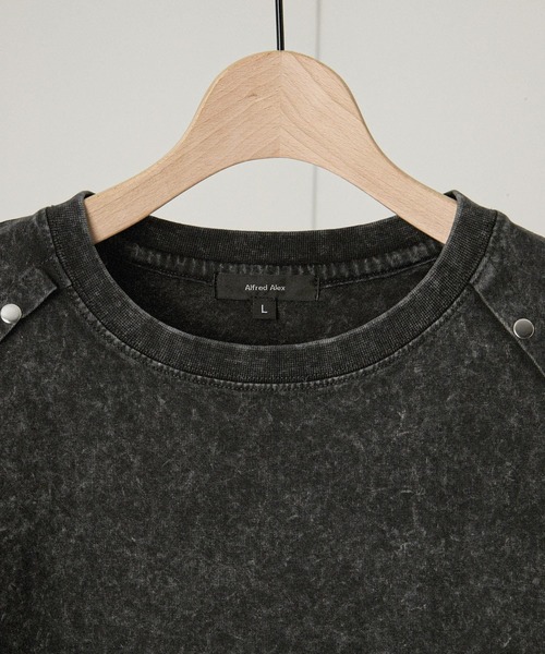 Alfred Alex（アルフレッドアレックス）の「【Alfred Alex】ヴィンテージ加工ヨークスタッズ半袖Tシャツ（Tシャツ/カットソー・メンズ・ワインレッド/ブルー/ブラック・M/L）」の15枚目の写真