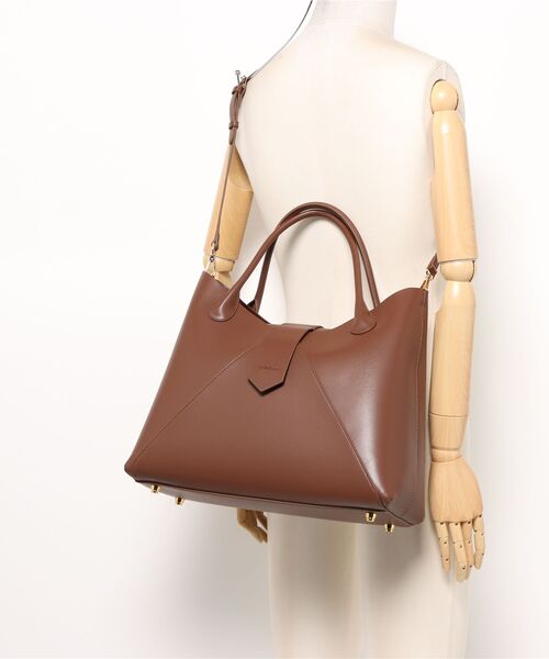 HASHIBAMI（ハシバミ）の「【HASHIBAMI】フェズ ヨコナガ A4バッグ（トートバッグ・レディース・ブラック/ダークブラウン・FREE）」の5枚目の写真