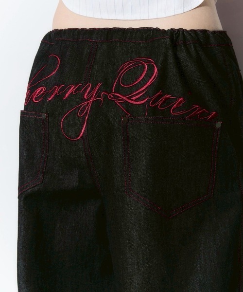 CHERRYQUIRI】lace layered roll up denim / 【チェリーキュリー