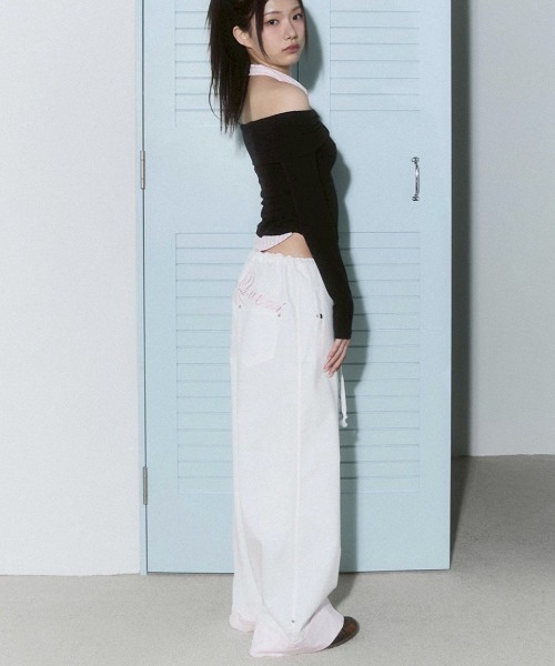 CHERRYQUIRI】lace layered roll up denim / 【チェリーキュリー