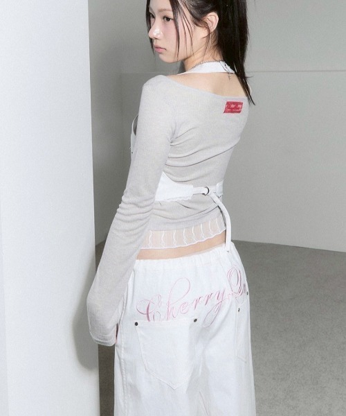 CHERRYQUIRI ■ Lace layered roll up denim デニム CHERRYQUIRI】lace layered roll up denim / 【チェリーキュリー