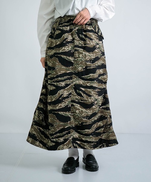 D.M.G.（ドミンゴ）の「[D.M.G / ディーエムジー] リップタイガー迷彩 ミリタリーオーバースカート（スカート・レディース・グリーン系カモフラージュ・S/M）」の6枚目の写真