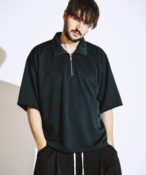 NO ID.(ノーアイディ)の「【NO ID.】Half Zip Big Pullover / ハーフ ジップ ビッグ プルオーバー(ポロシャツ・メンズ・ダークグレー/ダークグリーン/アイボリー/ブラック・ONE SIZE)」の5枚目の写真