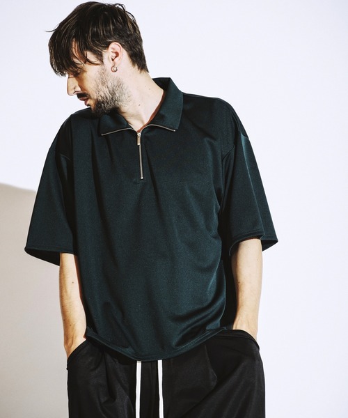 NO ID.(ノーアイディ)の「【NO ID.】Half Zip Big Pullover / ハーフ ジップ ビッグ プルオーバー(ポロシャツ・メンズ・ダークグレー/ダークグリーン/アイボリー/ブラック・ONE SIZE)」の6枚目の写真