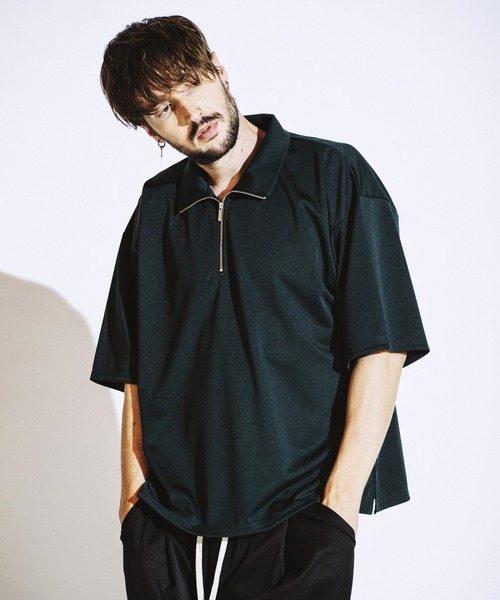 NO ID.(ノーアイディ)の「【NO ID.】Half Zip Big Pullover / ハーフ ジップ ビッグ プルオーバー(ポロシャツ・メンズ・ダークグレー/ダークグリーン/アイボリー/ブラック・ONE SIZE)」の7枚目の写真