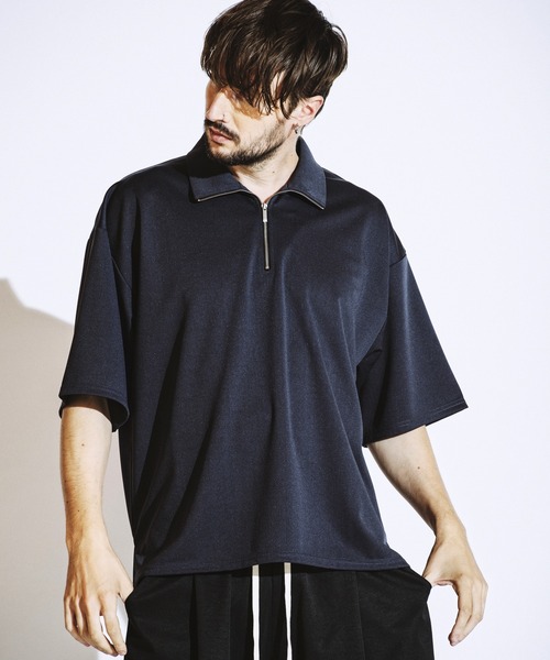 NO ID.(ノーアイディ)の「【NO ID.】Half Zip Big Pullover / ハーフ ジップ ビッグ プルオーバー(ポロシャツ・メンズ・ダークグレー/ダークグリーン/アイボリー/ブラック・ONE SIZE)」の10枚目の写真