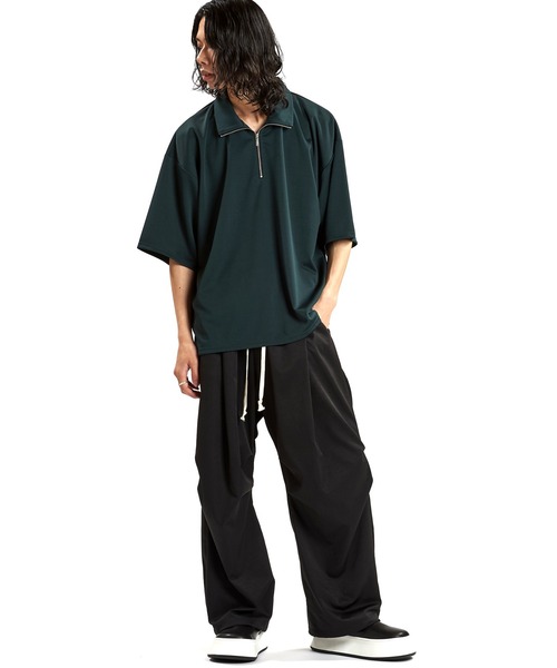 【大きいサイズ】ハーフｚｉｐ半袖ＰＯ ハーフZIP BIG-PO(プルオーバー)（ポロシャツ）｜NO ID