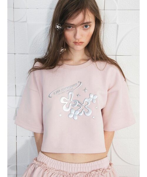 CALNAMUR（カルナムール）の「メタルプリントスウェットプルオーバー（スウェット・レディース・チャコールグレー/ブルー/ピンク・FREE）」の4枚目の写真