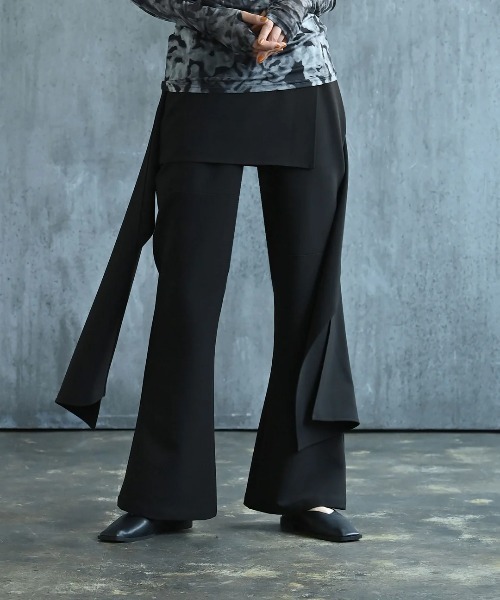 funda mine（ファンダマイン）の「2WAYラップスカートセットパンツ（その他パンツ・レディース・ブラック/グリーン・02/01）」の2枚目の写真