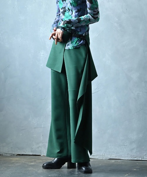 funda mine（ファンダマイン）の「2WAYラップスカートセットパンツ（その他パンツ・レディース・ブラック/グリーン・02/01）」の3枚目の写真