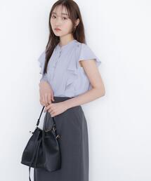 NATURAL BEAUTY BASIC | ◇メタルボタンフリルスリーブブラウス(シャツ/ブラウス)