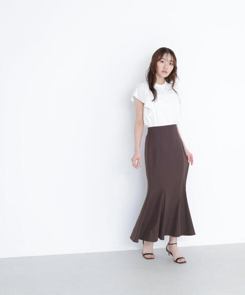 NATURAL BEAUTY BASIC(ナチュラルビューティーベーシック)の「◇メタルボタンフリルスリーブブラウス(シャツ/ブラウス・レディース・オフホワイト/ブルー/ダークブラウン・SMALL/MEDIUM)」の11枚目の写真