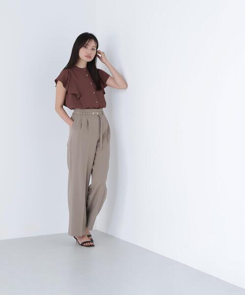 NATURAL BEAUTY BASIC(ナチュラルビューティーベーシック)の「◇メタルボタンフリルスリーブブラウス(シャツ/ブラウス・レディース・オフホワイト/ブルー/ダークブラウン・SMALL/MEDIUM)」の16枚目の写真