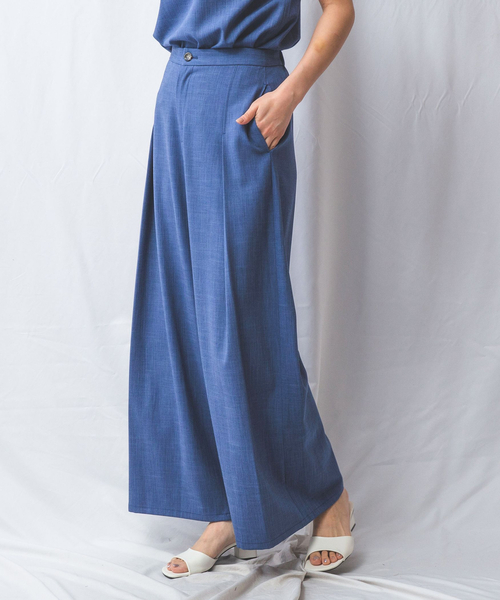 NARACAMICIE（ナラカミーチェ）の「【NARACAMICIE】【セットアップ対応】シャンブレーワイドパンツ（その他パンツ・レディース・ブラック/ブルー・XL/M）」の2枚目の写真