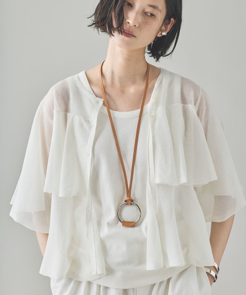 Curensology(カレンソロジー)の「Curensology(カレンソロジー)/<CSG>カラビナリングネックレス(ネックレス・レディース・ブラック/キャメル・FREE)」の1枚目の写真