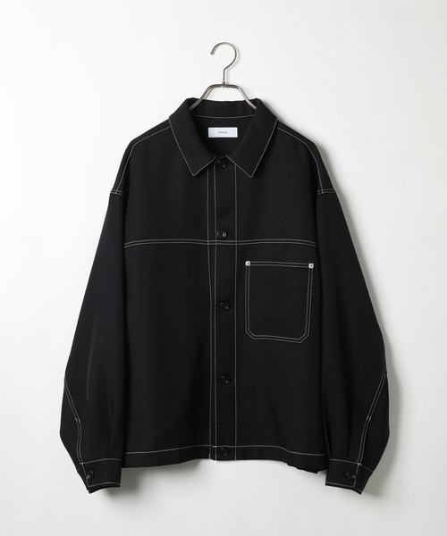 セール】配色ステッチ/ワークショートジャケット【セットアップ対応