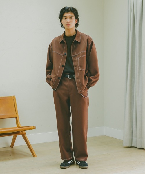 RAGEBLUE（レイジブルー）の「配色ステッチ/ワークショートジャケット【セットアップ対応】（ブルゾン・メンズ・グレー/ブラック/ブラウン・MEDIUM/FREE）」の22枚目の写真