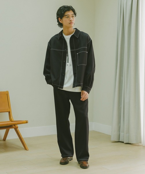 RAGEBLUE（レイジブルー）の「配色ステッチ/ワークショートジャケット【セットアップ対応】（ブルゾン・メンズ・グレー/ブラック/ブラウン・MEDIUM/FREE）」の14枚目の写真