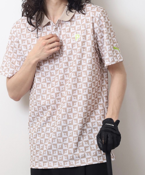 ゴルフ P ストレッチカノコモノグラムポロS/S