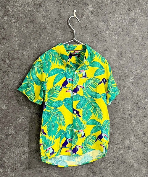 THE CASUAL（カジュアル）の「キッズ　アロハシャツ（シャツ/ブラウス・キッズ・イエロー系/ブラック系/サックスブルー系/グリーン系/グリーン系1/ピンク系/ブラック系1/ホワイト系・140cm/130cm/120cm/110cm/160cm/150cm）」の7枚目の写真