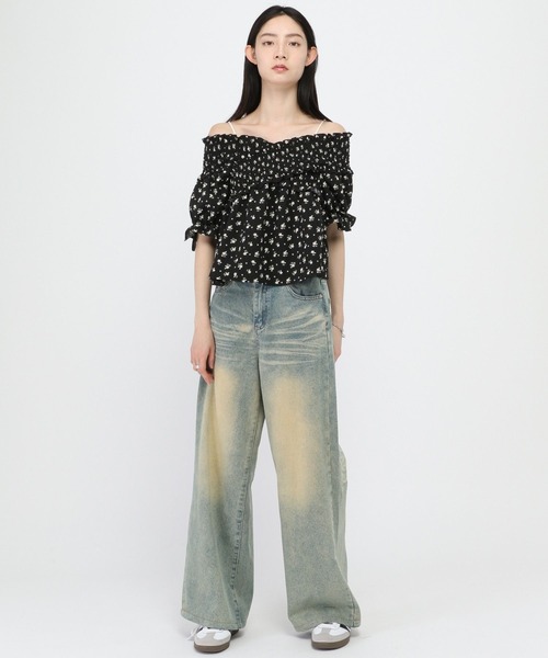 3.3 Field Trip （3.3フィールドトリップ）の「3.3 Field Trip／2WAYシャーリングブラウス（シャツ/ブラウス・レディース・ブラック/アイボリー・FREE）」の12枚目の写真