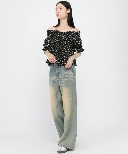 3.3 Field Trip （3.3フィールドトリップ）の「3.3 Field Trip／2WAYシャーリングブラウス（シャツ/ブラウス・レディース・ブラック/アイボリー・FREE）」の13枚目の写真