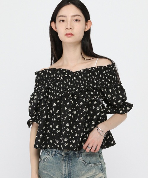 3.3 Field Trip （3.3フィールドトリップ）の「3.3 Field Trip／2WAYシャーリングブラウス（シャツ/ブラウス・レディース・ブラック/アイボリー・FREE）」の15枚目の写真