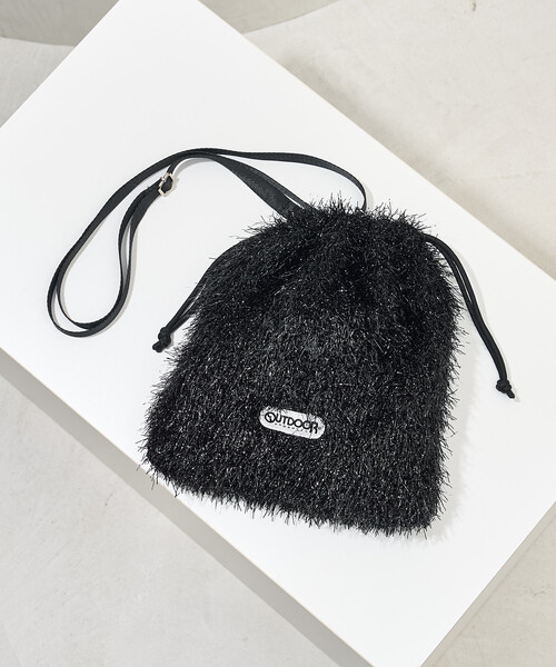FREAK'S STORE(フリークスストア)の「OUTDOOR PRODUCTS × FREAK'S STORE/アウトドアプロダクツ 別注 2WAY ラメファー巾着バッグ/ショルダーバッグ(ショルダーバッグ・レディース・ブラック/グレー/ナチュラル・ONE SIZE)」の6枚目の写真