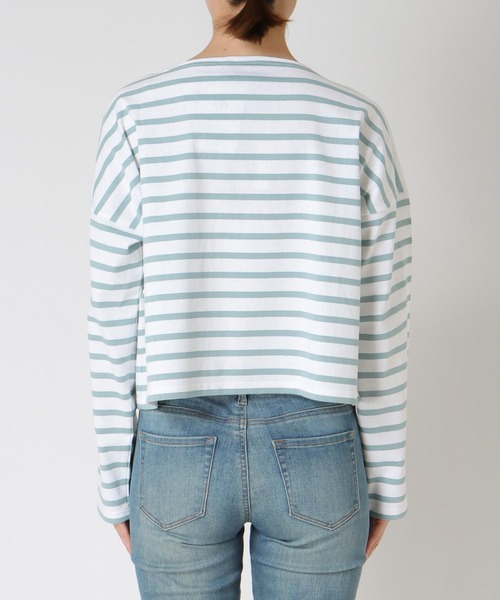 Le Minor ルミノア　ストライプ長袖Tシャツ ショート丈　タグ付 Le Minor tシャツ 「Le Minor/ルミノア」ボーダーカットソー