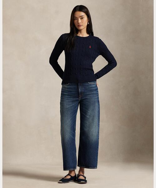 POLO RALPH LAUREN（ポロ ラルフ ローレン）の「ケーブルニット コットン クルーネック セーター（ニット/セーター・レディース・ブルー・S/M/L/XS/XL）」の8枚目の写真