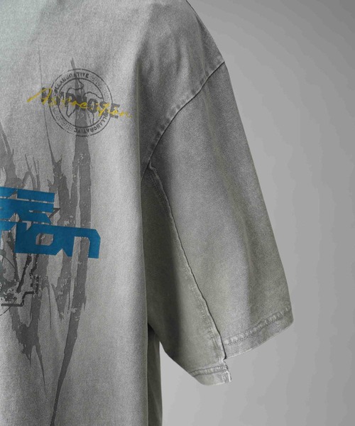 MAISON SPECIAL（メゾンスペシャル）の「【Hypnose Association for MAISON SPECIAL】「Eagle」Prime-Over Crew Neck T-Shirt/イーグルプライムオーバークルーネックTシャツ（Tシャツ/カットソー・メンズ・ブラック/ライトグレー・2/1）」の7枚目の写真