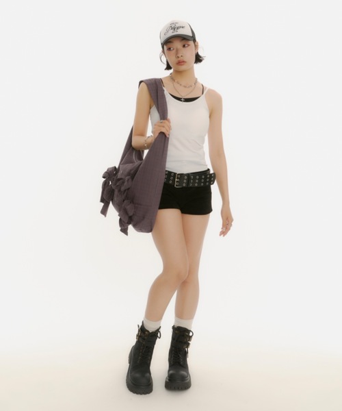 DTYYPE(ドタイプ)の「チェック柄リボンショルダーバッグ(ショルダーバッグ・レディース・パープル/ブラック・FREE)」の12枚目の写真