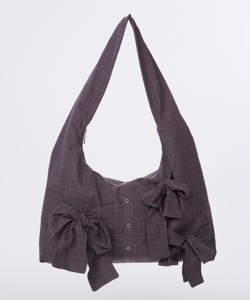 チェック柄リボンショルダーバッグ（ショルダーバッグ）｜DTYYPE