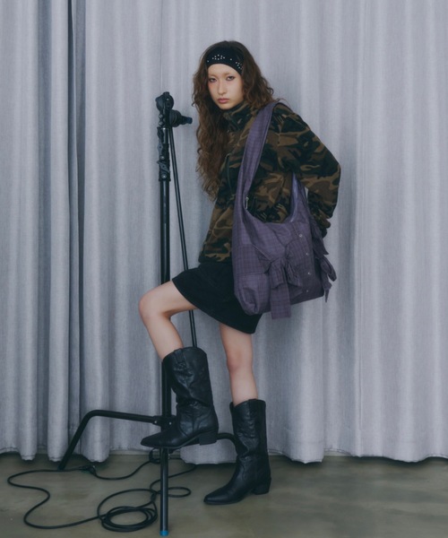 DTYYPE(ドタイプ)の「チェック柄リボンショルダーバッグ(ショルダーバッグ・レディース・パープル/ブラック・FREE)」の17枚目の写真