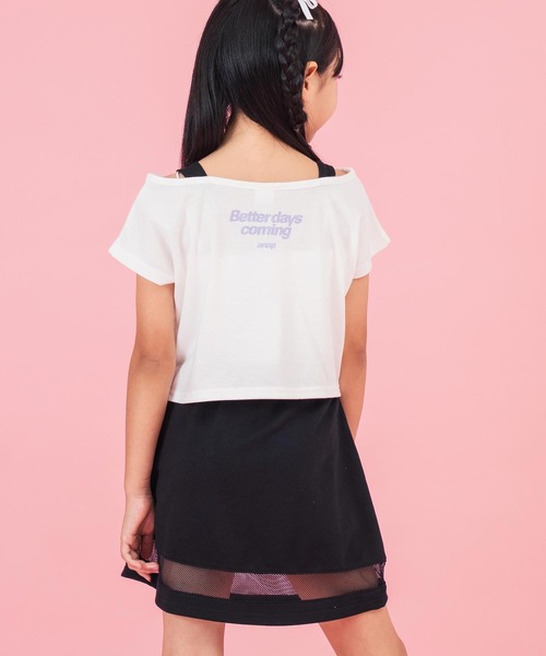 ANAP kids（アナップキッズ）の「オフショル見えトップス×フレアスカート セット（Tシャツ/カットソー・キッズ・ラベンダー/ホワイト・130cm/120cm/110cm）」の19枚目の写真