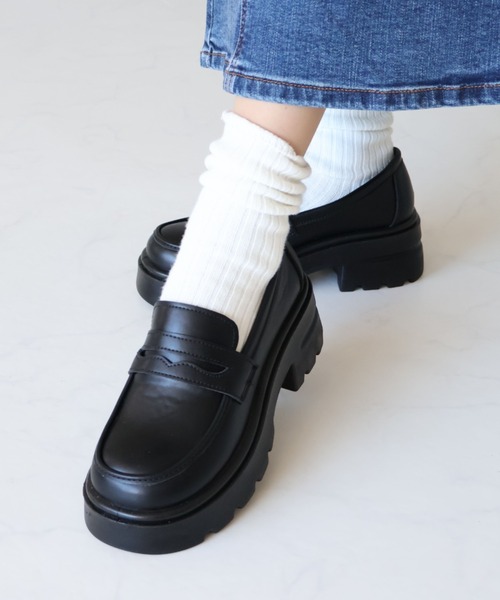 VIVIAN（ヴィヴィアン）の「厚底シンプルコインローファー（ローファー・レディース・ダークブラウン/ブラック・S/M/L/LL）」の7枚目の写真