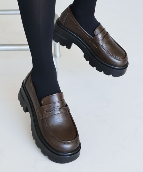 VIVIAN（ヴィヴィアン）の「厚底シンプルコインローファー（ローファー・レディース・ダークブラウン/ブラック・S/M/L/LL）」の11枚目の写真