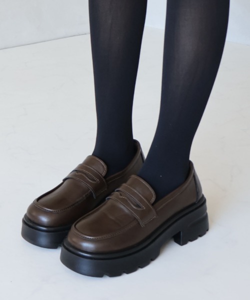 VIVIAN（ヴィヴィアン）の「厚底シンプルコインローファー（ローファー・レディース・ダークブラウン/ブラック・S/M/L/LL）」の9枚目の写真