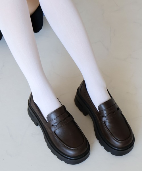 VIVIAN（ヴィヴィアン）の「厚底シンプルコインローファー（ローファー・レディース・ダークブラウン/ブラック・S/M/L/LL）」の14枚目の写真