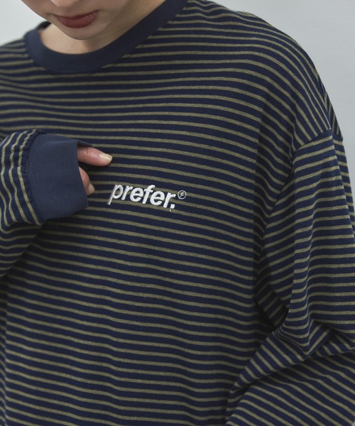 エンブロイダリーボーダーロンTee（Tシャツ/カットソー）｜feepur