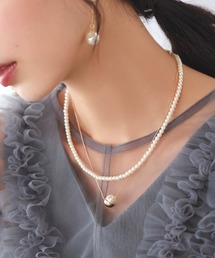 RUIRUE BOUTIQUE（ルイルエブティック）の「2点セット ｜ 3way パール ＆ チェーン ネックレス セット（Aタイプ） ｜ レディース 結婚式 パーティードレス 冠婚葬祭 セレモニー フォーマル 華やか オケージョン アクセサリー（ネックレス・レディース）」