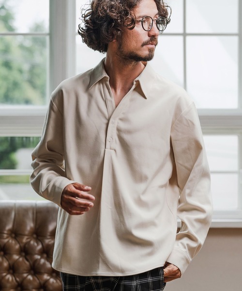 ms6177-TR Fabric Skipper Collar Polo スキッパーポロシャツ