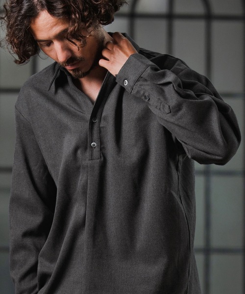 ms6177-TR Fabric Skipper Collar Polo スキッパーポロシャツ