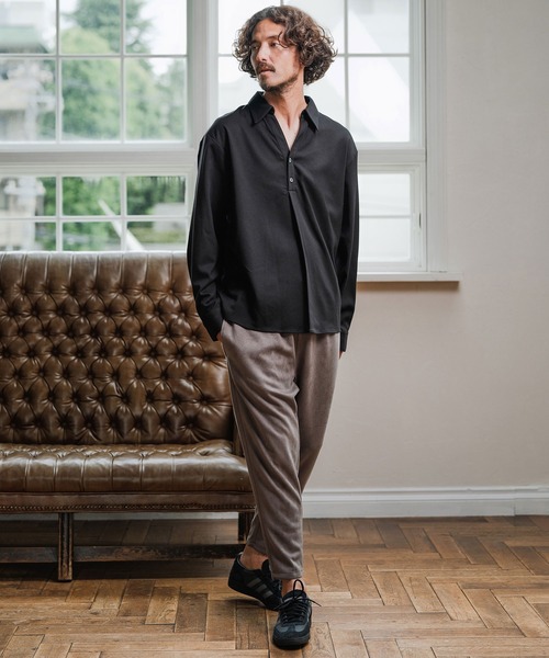Magine(マージン)の「ms6177-TR Fabric Skipper Collar Polo スキッパーポロシャツ(ポロシャツ・メンズ・ブラック/チャコールグレー/オフホワイト・48/46/44)」の20枚目の写真
