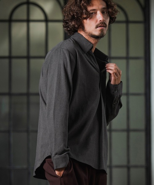 Magine(マージン)の「ms6177-TR Fabric Skipper Collar Polo スキッパーポロシャツ(ポロシャツ・メンズ・ブラック/チャコールグレー/オフホワイト・48/46/44)」の16枚目の写真