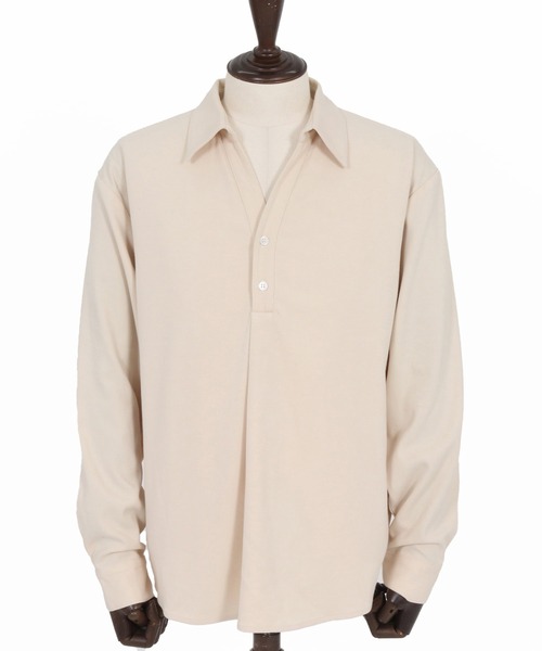 Magine(マージン)の「ms6177-TR Fabric Skipper Collar Polo スキッパーポロシャツ(ポロシャツ・メンズ・ブラック/チャコールグレー/オフホワイト・48/46/44)」の11枚目の写真